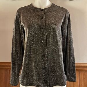 Elegant Black Glitter Women's Top sz L